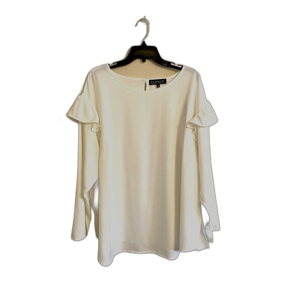 NWT ELOQUII Woman's White Long Sleeve Blouse Size 24W - Picture 1 of 9